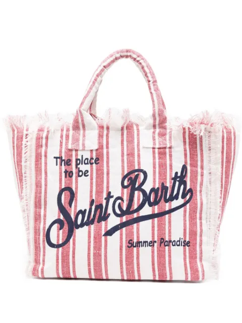 MC2 Saint Barth Vanity striped frayed tote bag