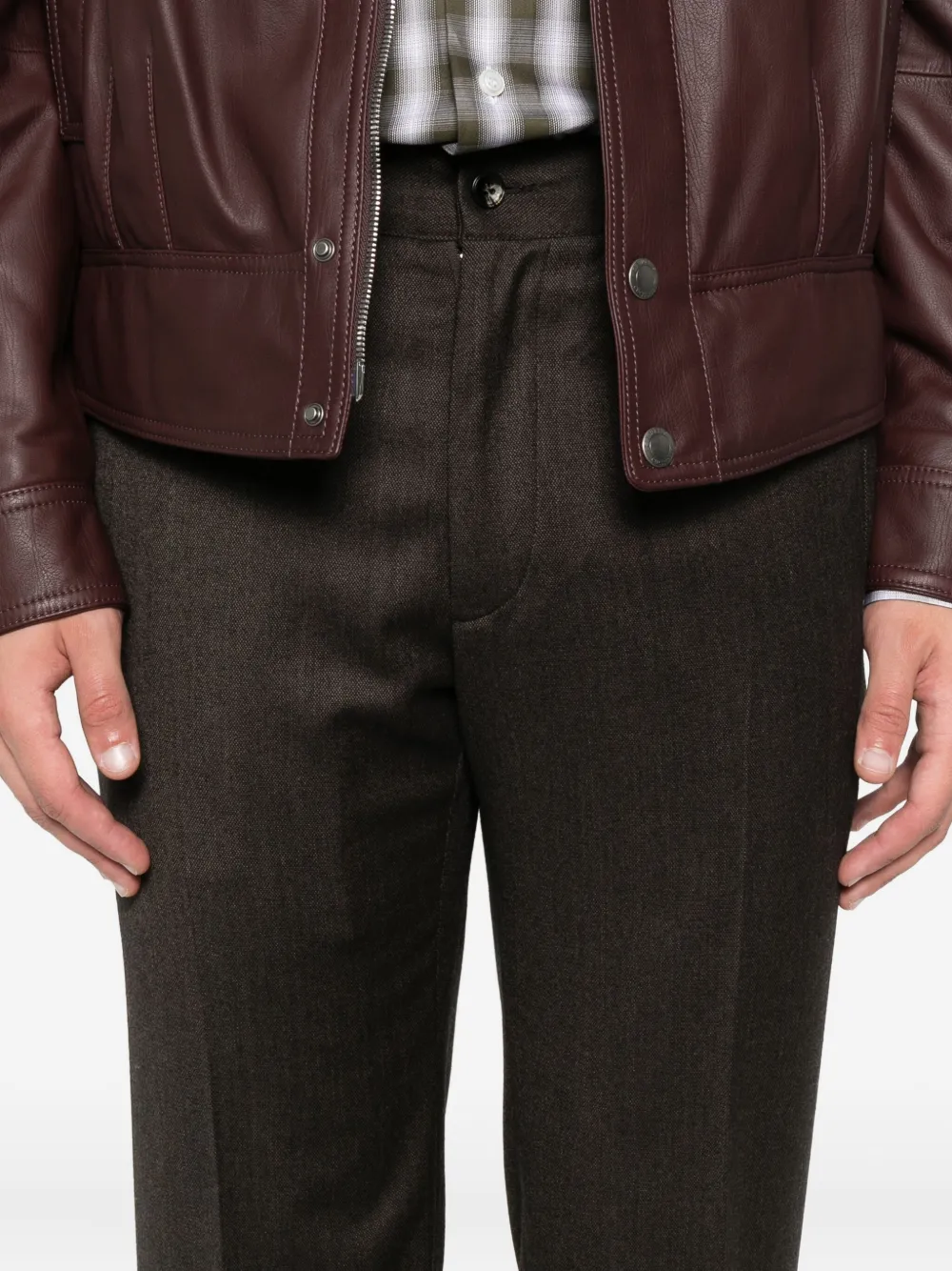 Kiton Broek met elastische taille Bruin