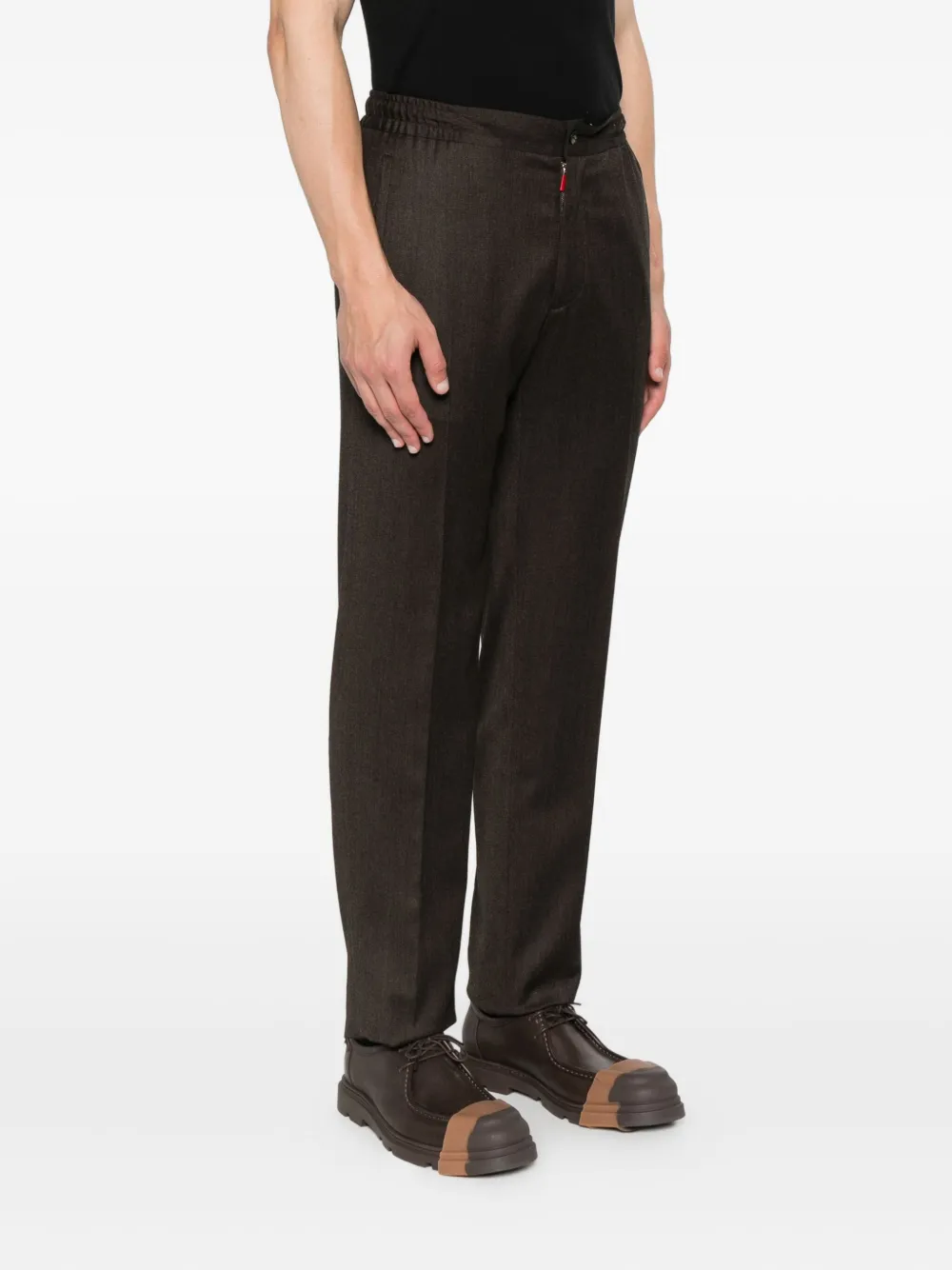 Kiton Broek met elastische taille Bruin