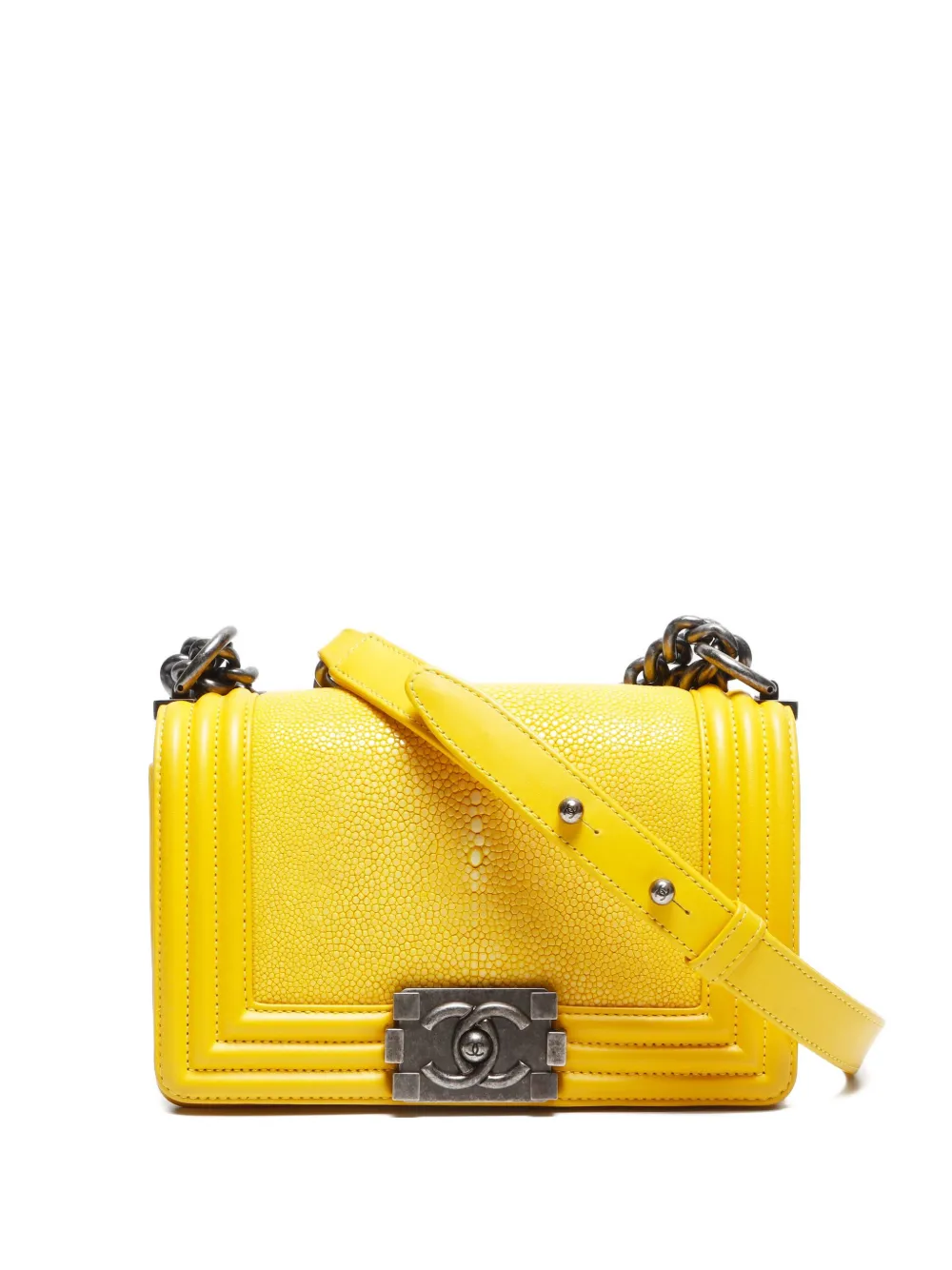 CHANEL Pre-Owned 2013-2014 Chanel Boy Full Flap shoulder bag | Yellow | Image 1