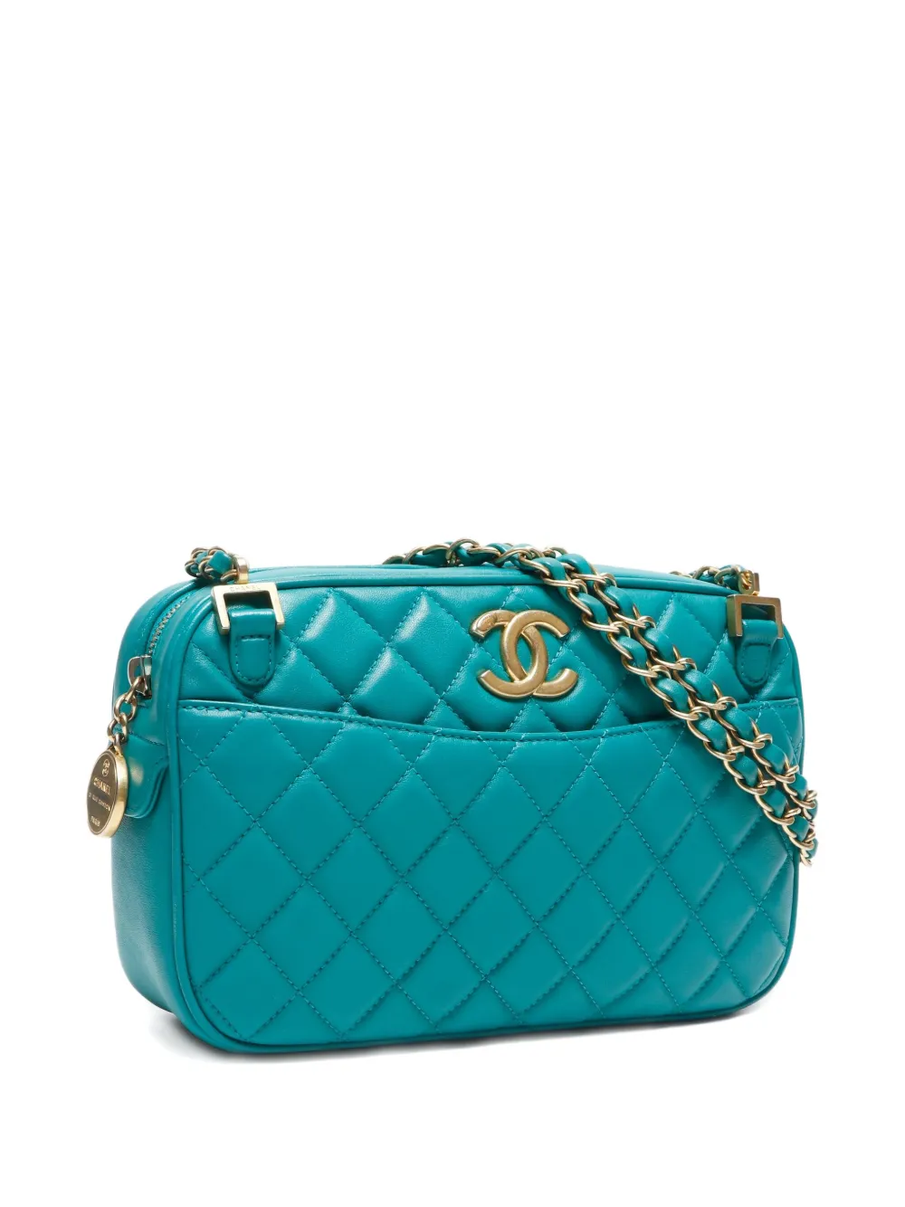 Pre-owned Chanel 2013 Cc Mark Matelasse Shoulder Bag In Green