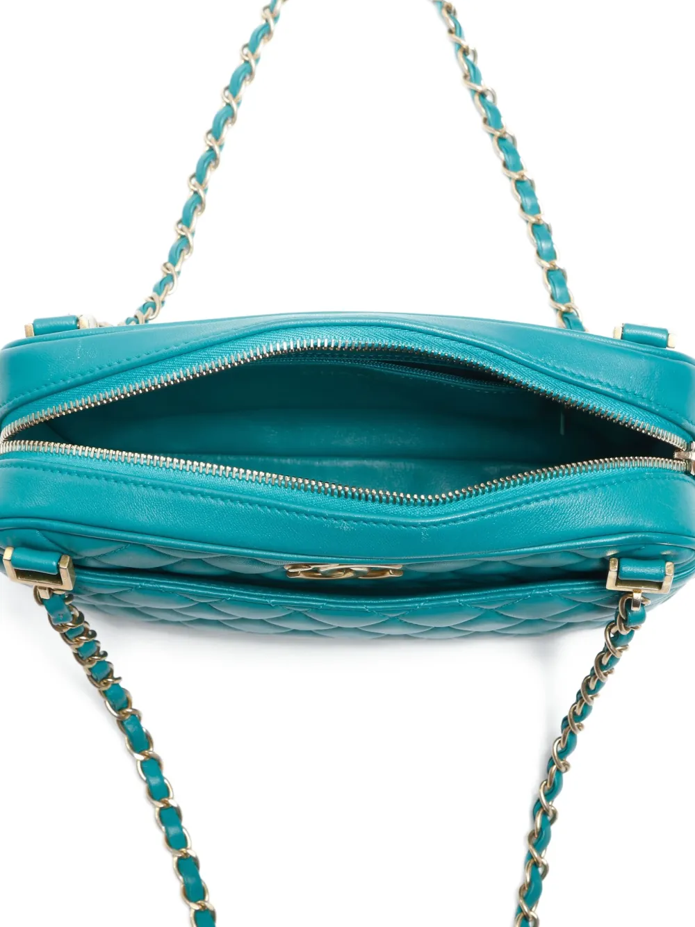 Pre-owned Chanel 2013 Cc Mark Matelasse Shoulder Bag In Green