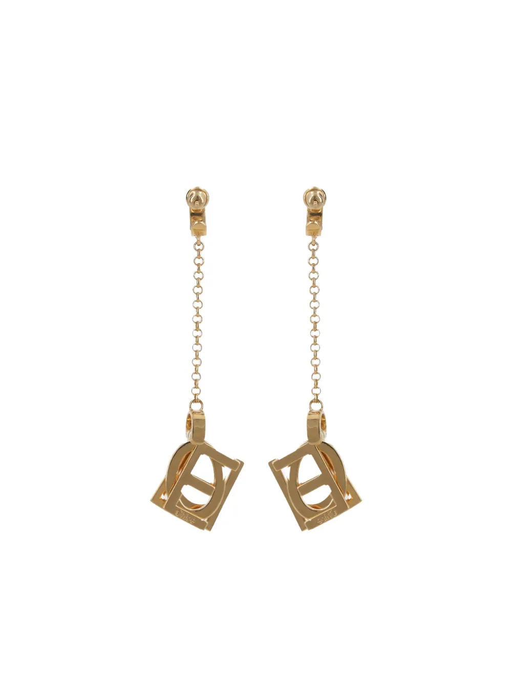 Chloé geometric drop earrings - Oro