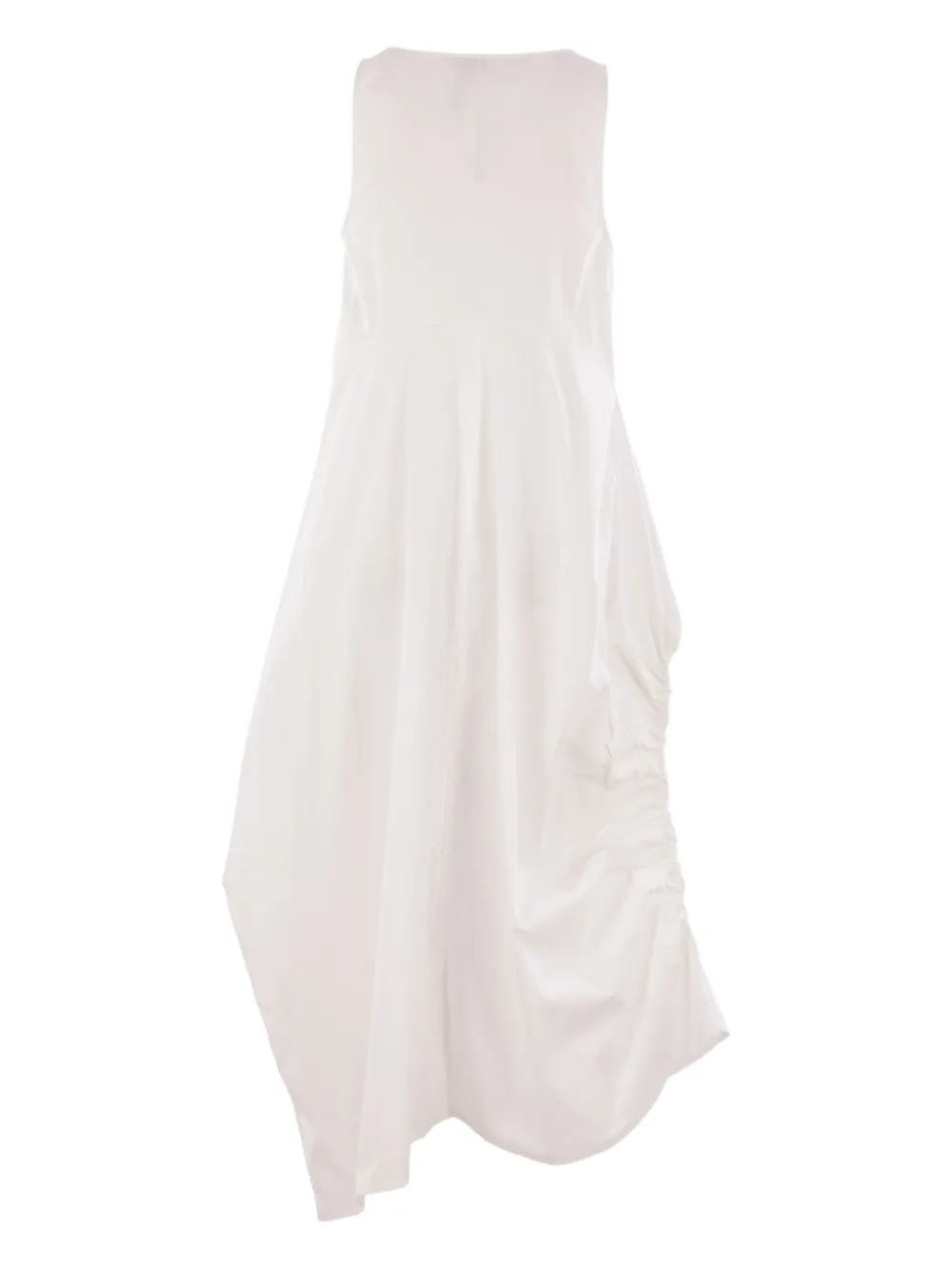 Maria Calderara Asymmetrische mouwloze jurk Wit