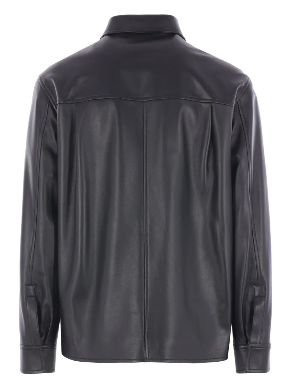 LOEWE Leren shirtjack Zwart