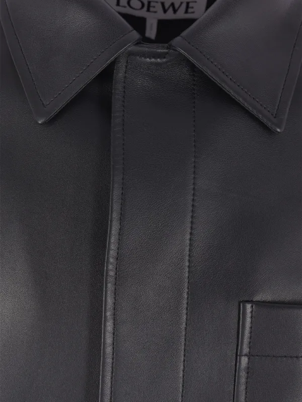 LOEWE レザーシャツジャケット | ブラック | FARFETCH JP