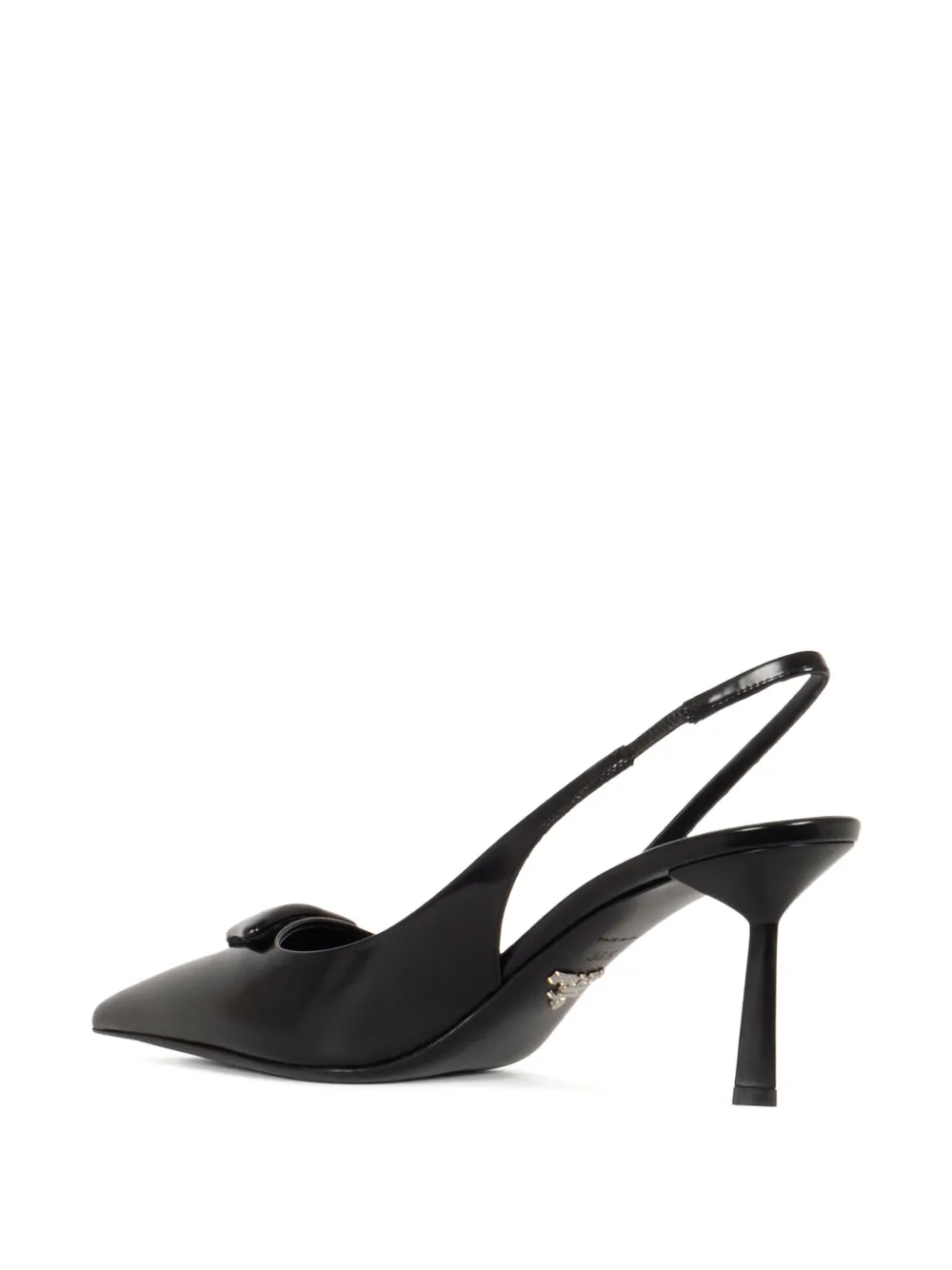 Prada 75 mm slingback pumps met puntige neus Zwart