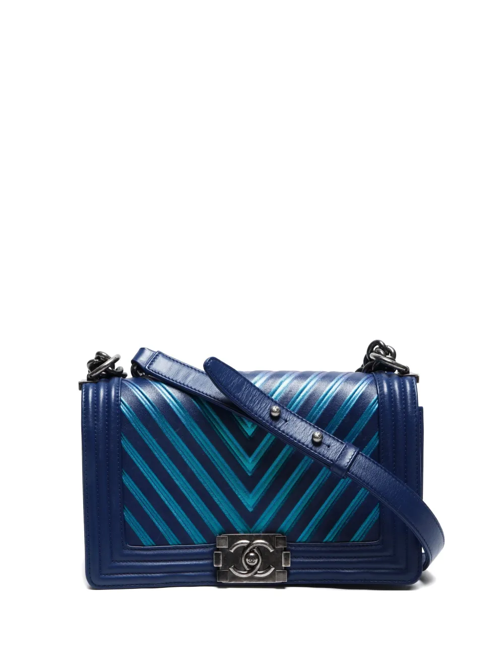CHANEL Pre-Owned 2016 Chanel Boy Full Flap shoulder bag | Blue | Image 1