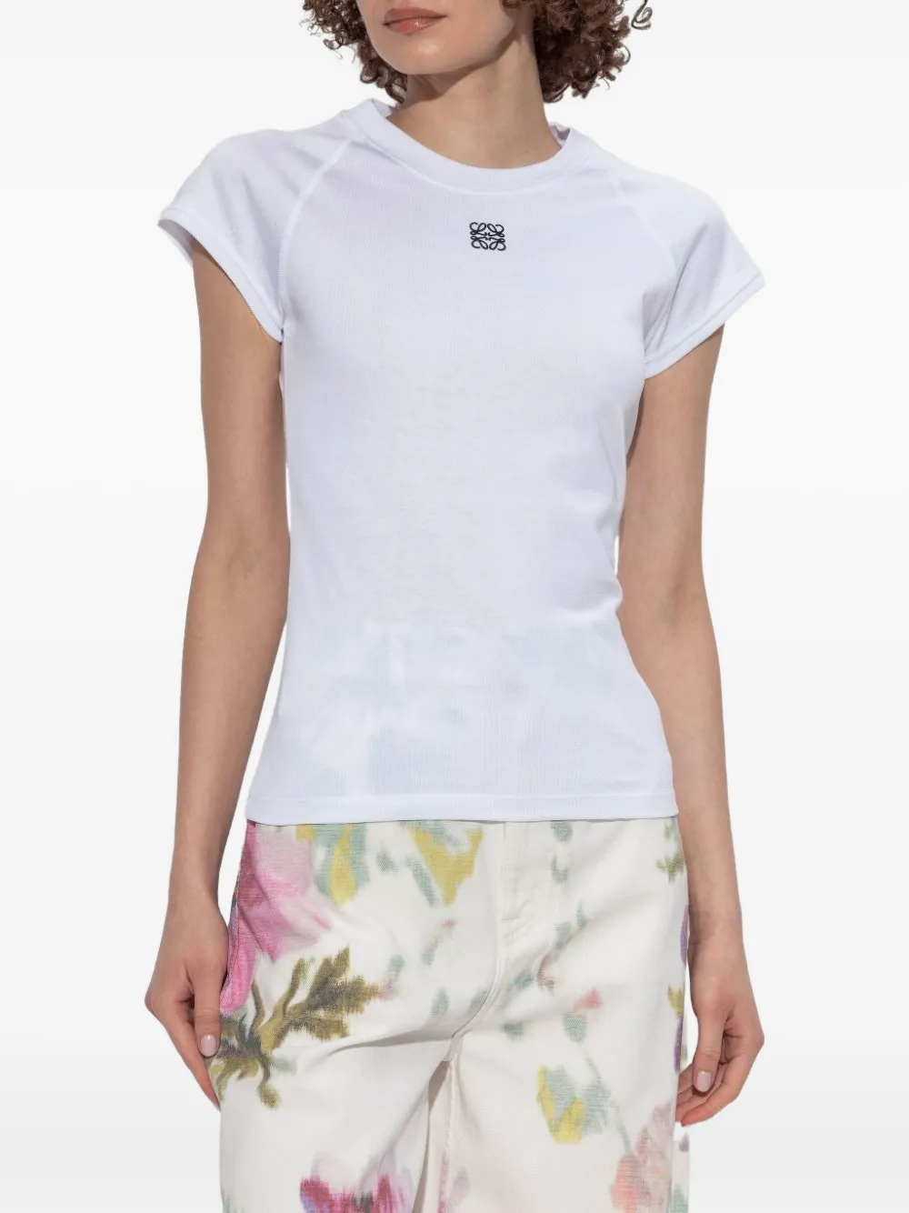 LOEWE logo-embroidered raglan-sleeved T-shirt Wit