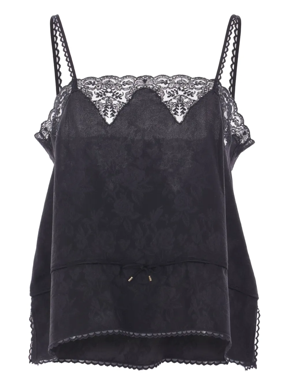 Chloé Top met V-hals en kanten detail Zwart