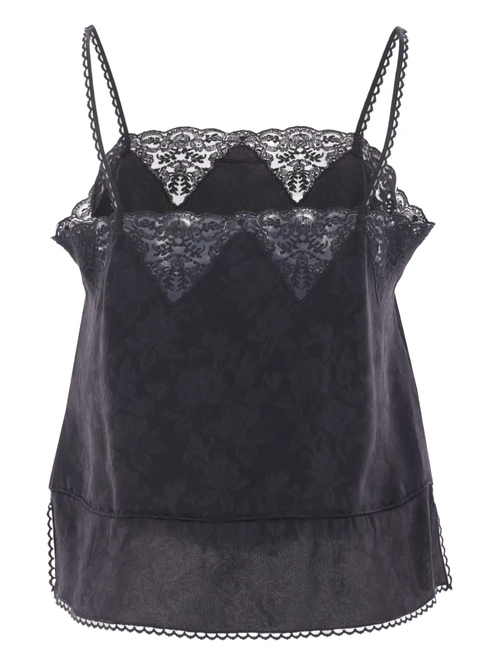 Chloé Top met V-hals en kanten detail Zwart