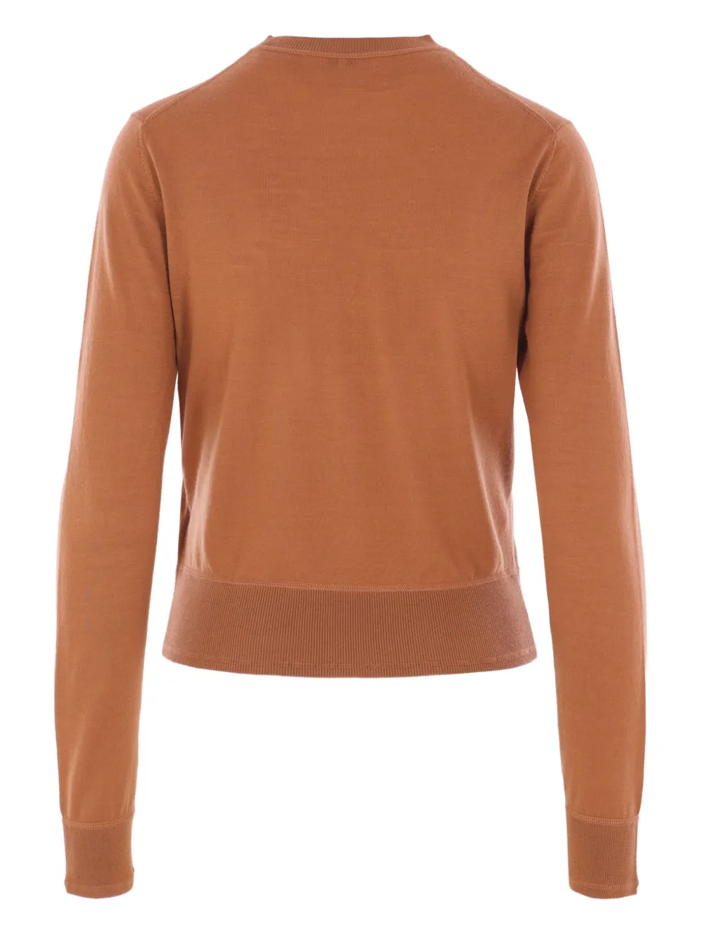 Chloé T-shirt met geborduurd logo en ronde hals Bruin