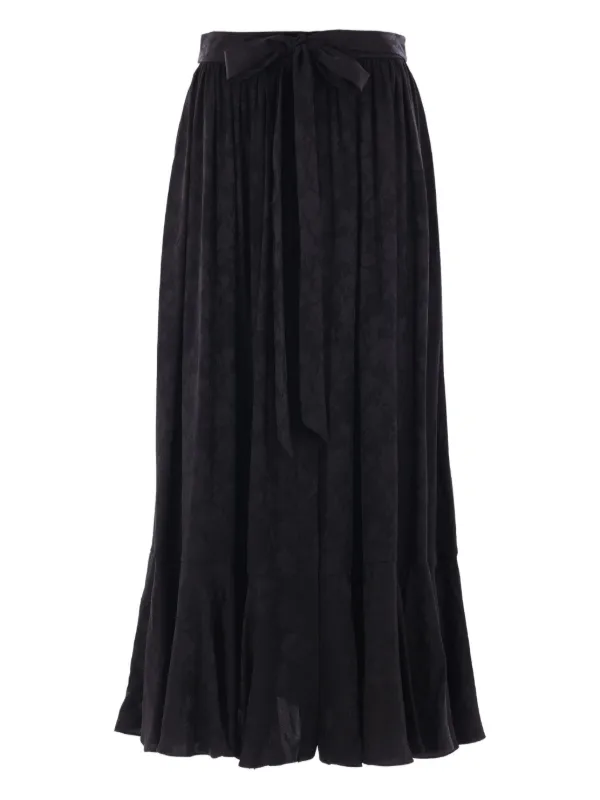 Chloé Floral-jacquard Gathered Skirt in 001 BLACK