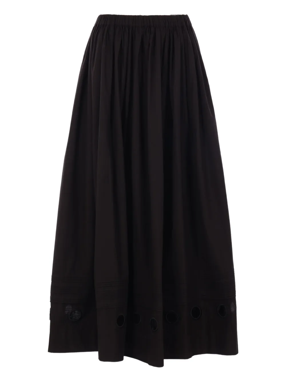 Maria Calderara Popeline rok met ringlets Zwart