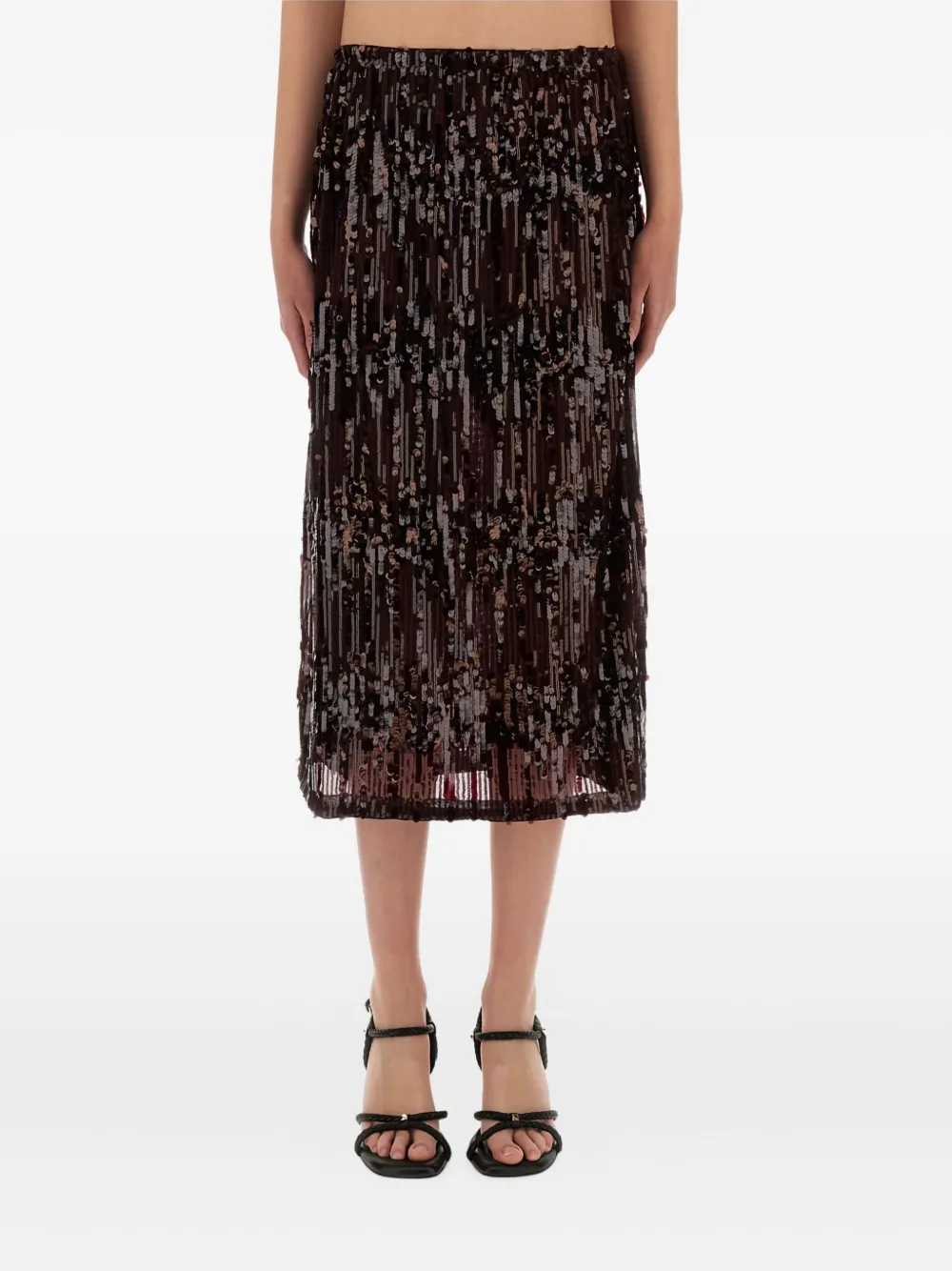 sequin-embellished midi skirt