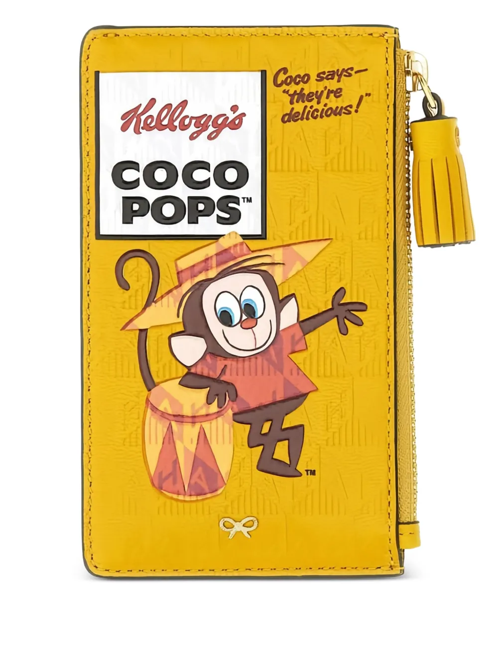 Anya Hindmarch x Kellog's Coco Pops pasjeshouder met rits Geel