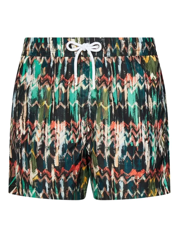 Missoni zigzag-print Swim Shorts Green FARFETCH IN