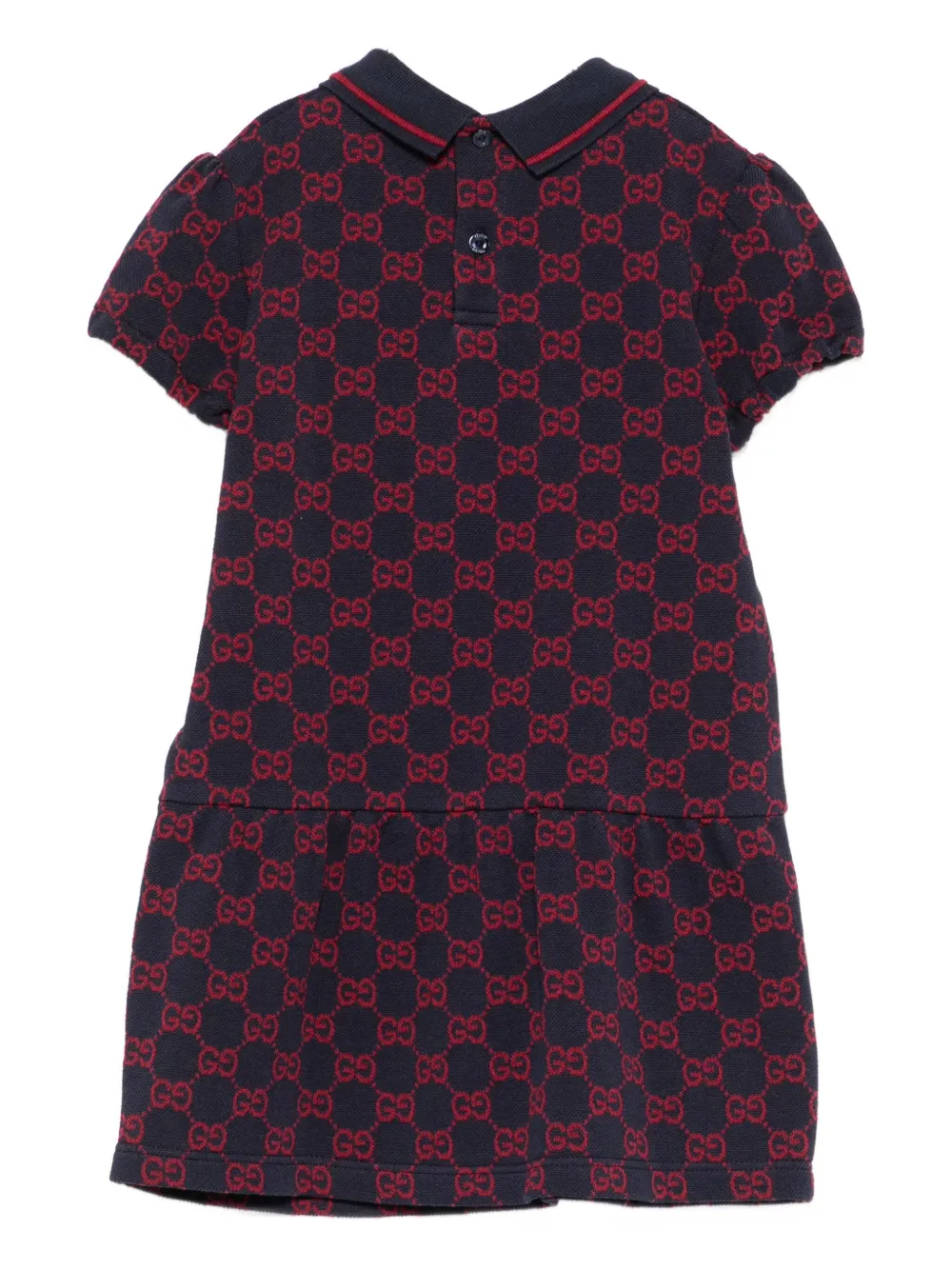 Gucci Kids logo-monogram collared top - Blauw
