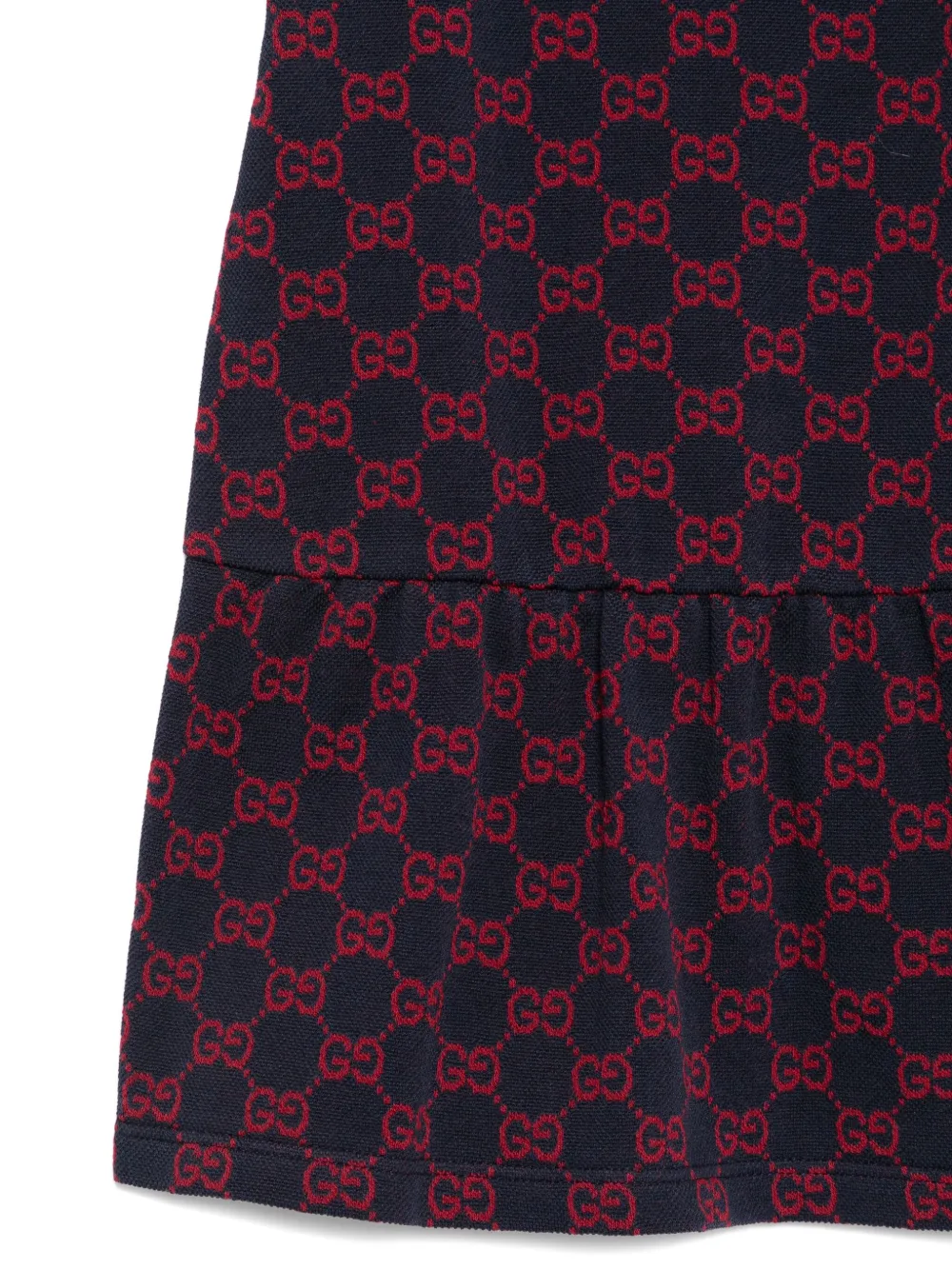 Gucci Kids Top met logo-monogram en kraag Blauw