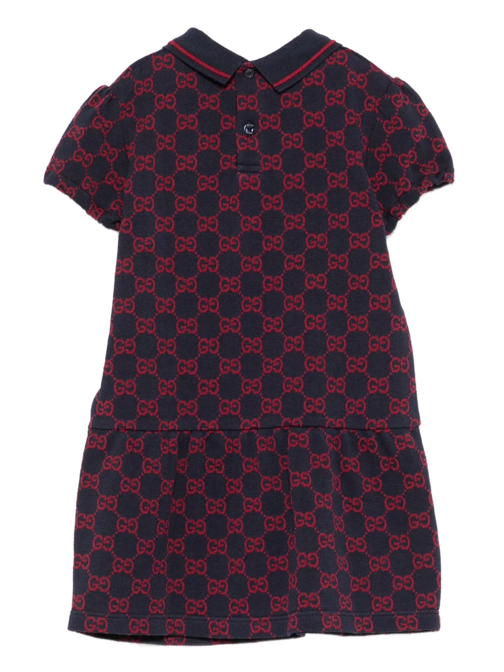 Gucci Kids Top met logo-monogram en kraag Blauw