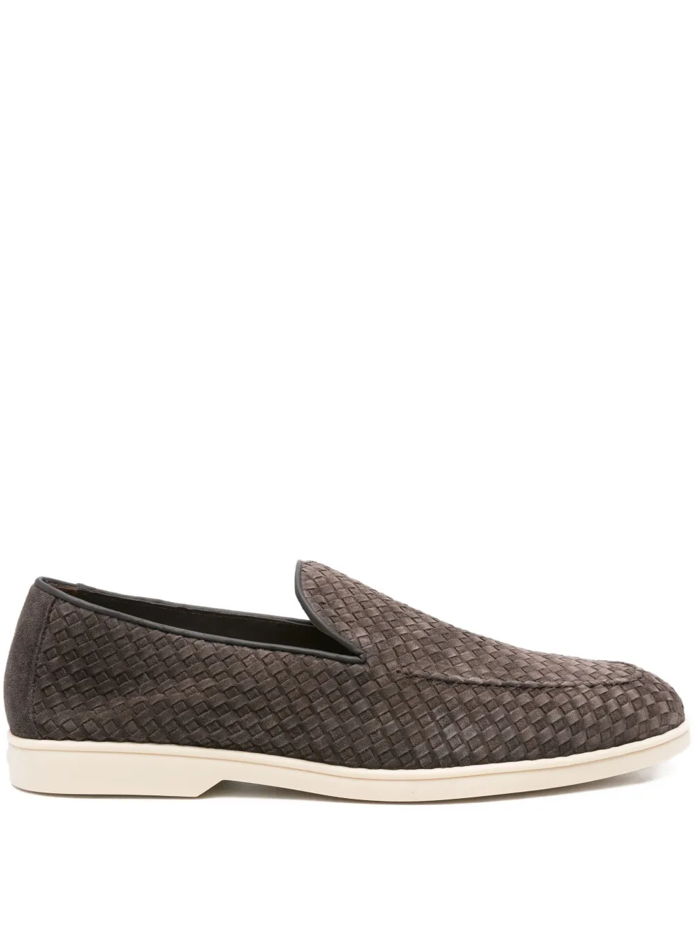 Doucal's woven suede loafers Brown
