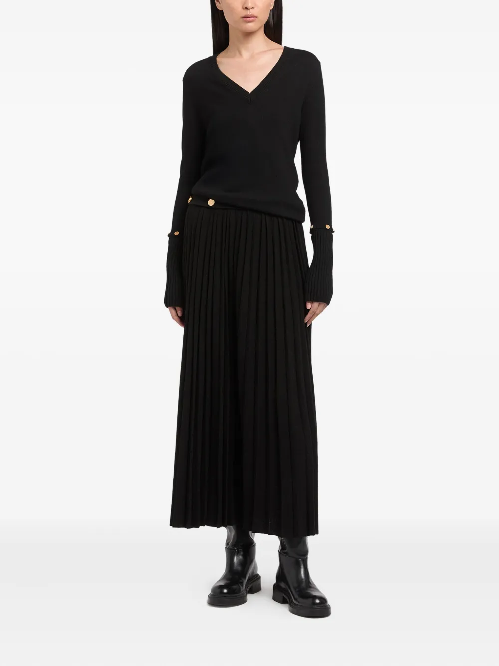 Ports 1961 Maxi-plooirok Zwart