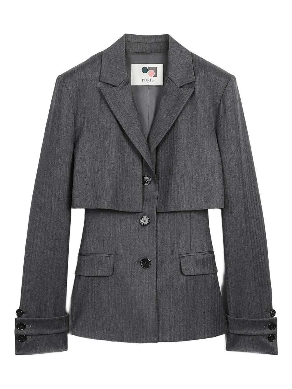 Ports 1961 cropped tailored blazer Grijs