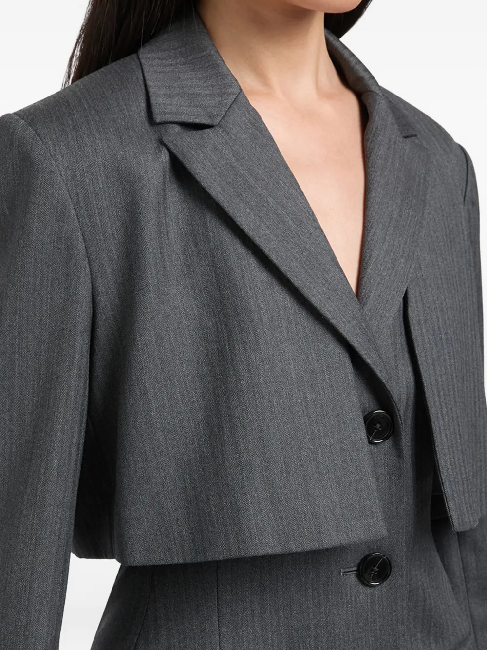 Ports 1961 Cropped Tailored Blazer In Gray