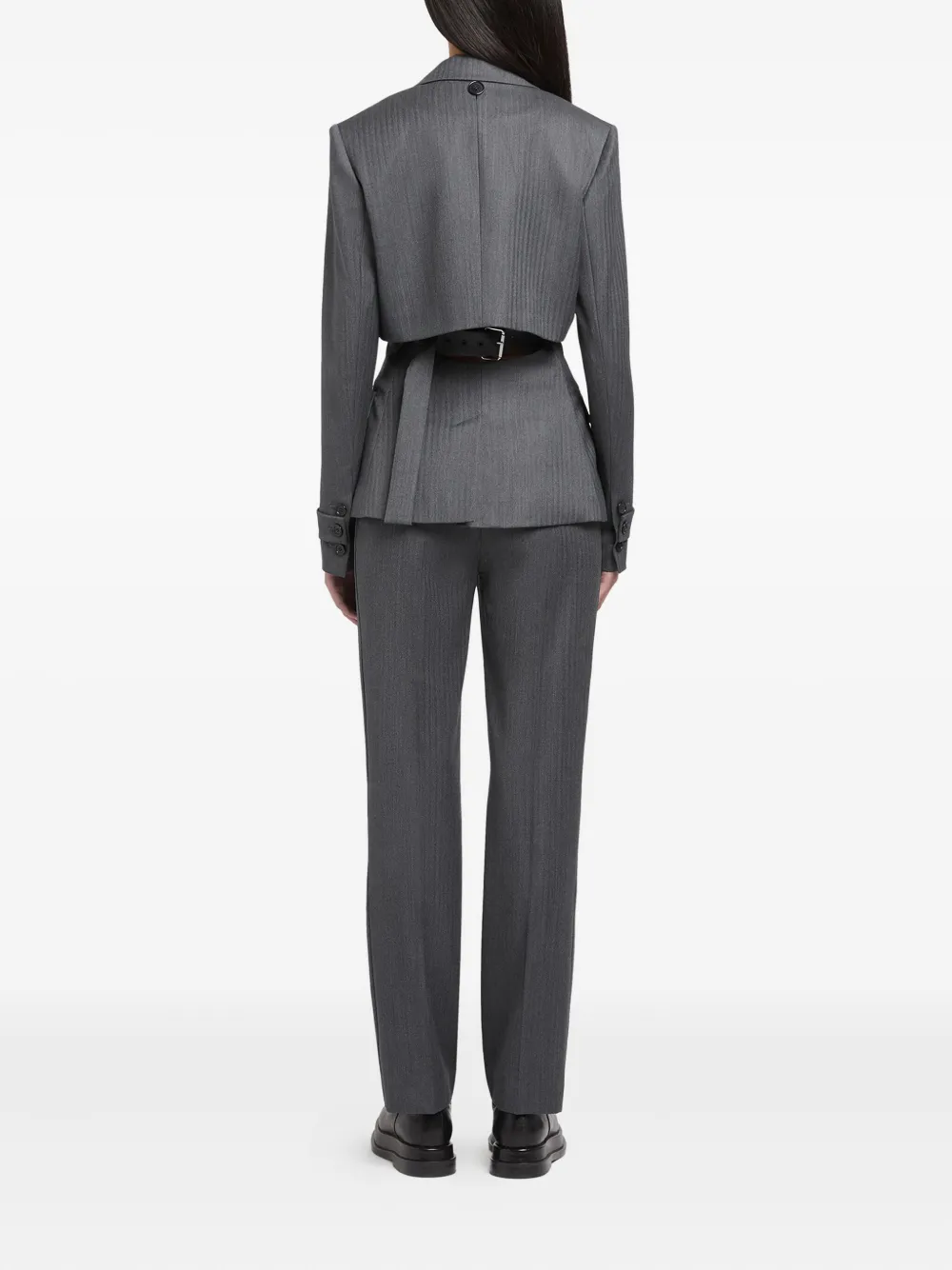 Ports 1961 Cropped Tailored Blazer In Gray