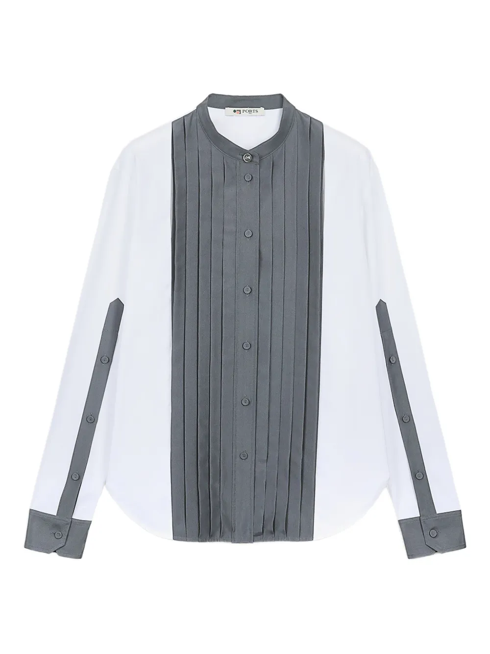 Ports 1961 pleated-panel cotton shirt Wit