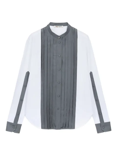 Ports 1961 camisa de algodón con panel plisado