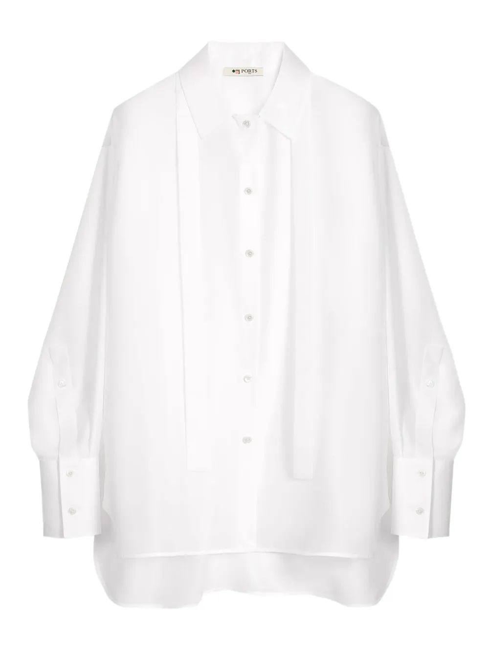 Ports 1961 tie-detail cotton shirt Wit