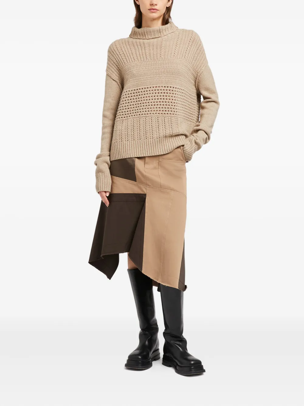 Ports 1961 Kabelgebreide trui Beige