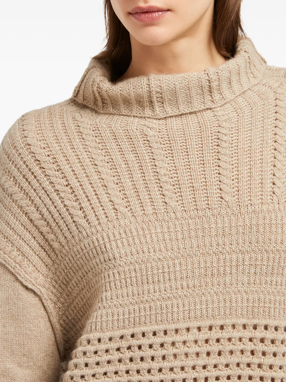 Ports 1961 Kabelgebreide trui Beige