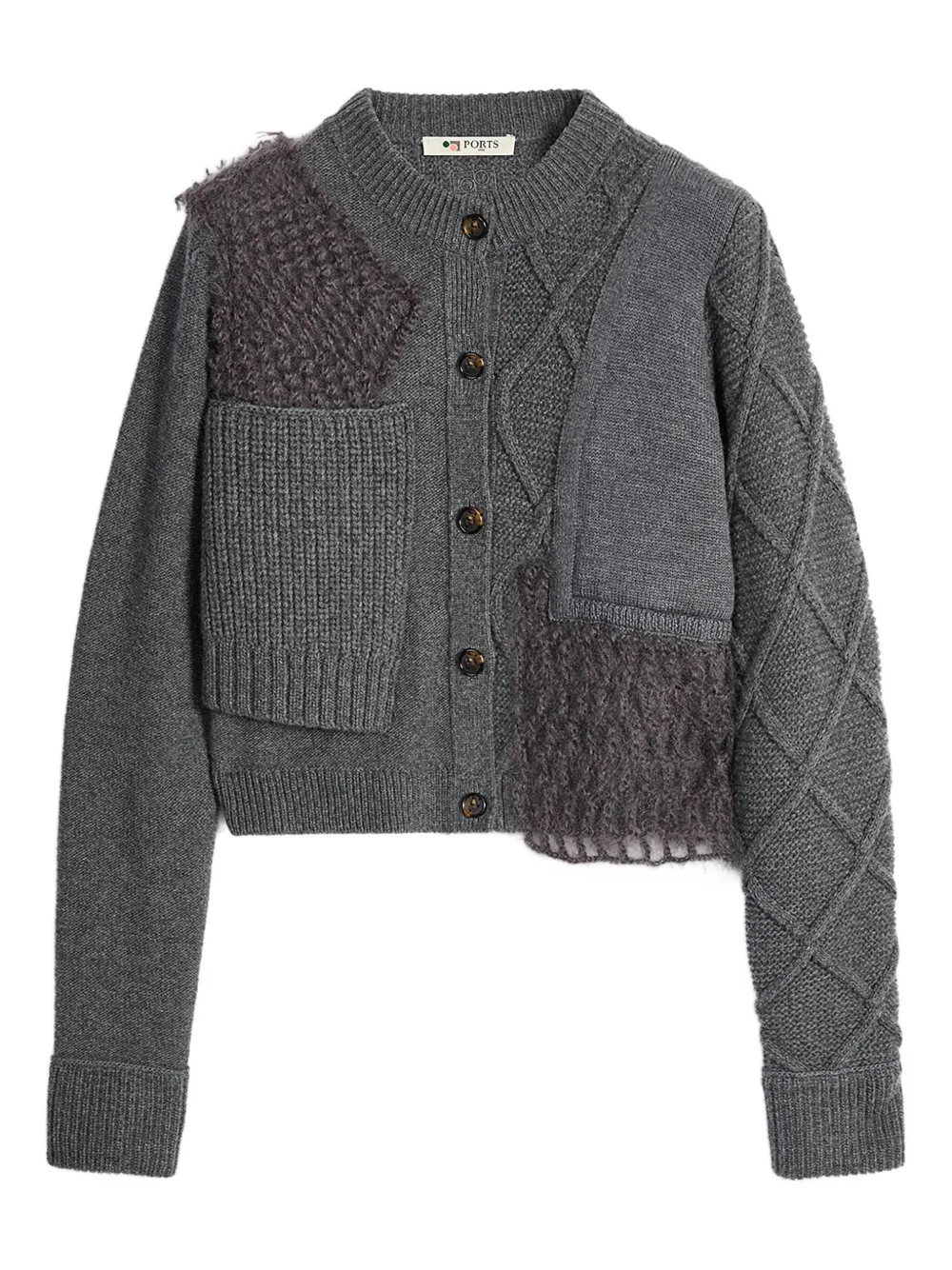 Ports 1961 Vest met patchwork Grijs