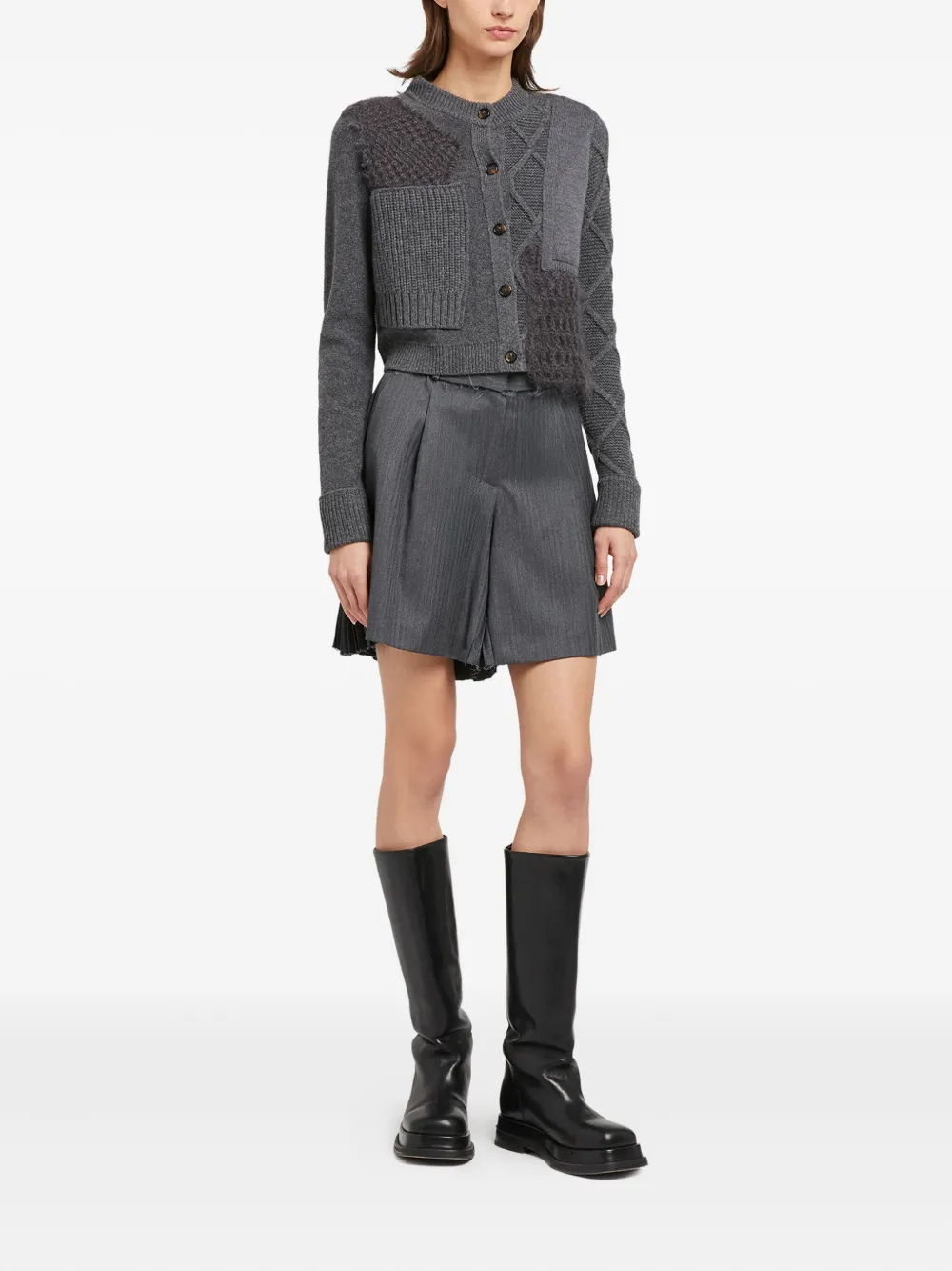 Ports 1961 Vest met patchwork Grijs
