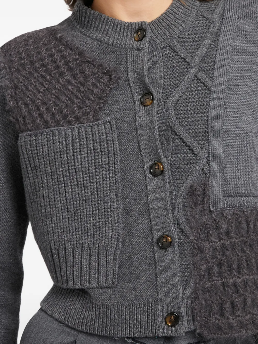 Ports 1961 Vest met patchwork Grijs