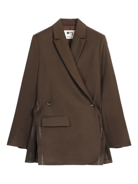 Ports 1961 wrap-front logo-detail blazer