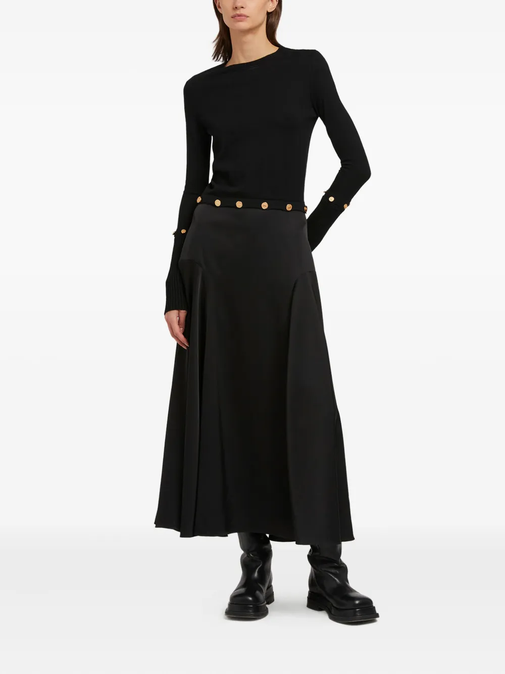 Ports 1961 Flared maxi-jurk Zwart