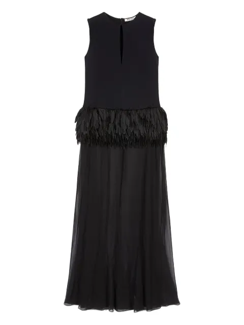 Ports 1961 feather-embellished maxi dress