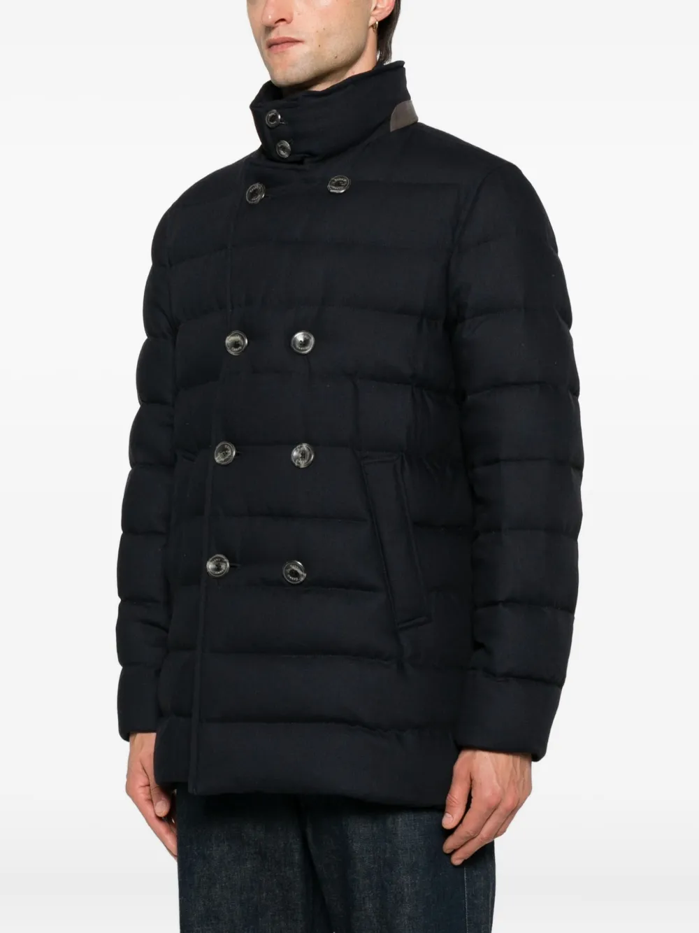 Herno quilted double-breasted jacket Blauw