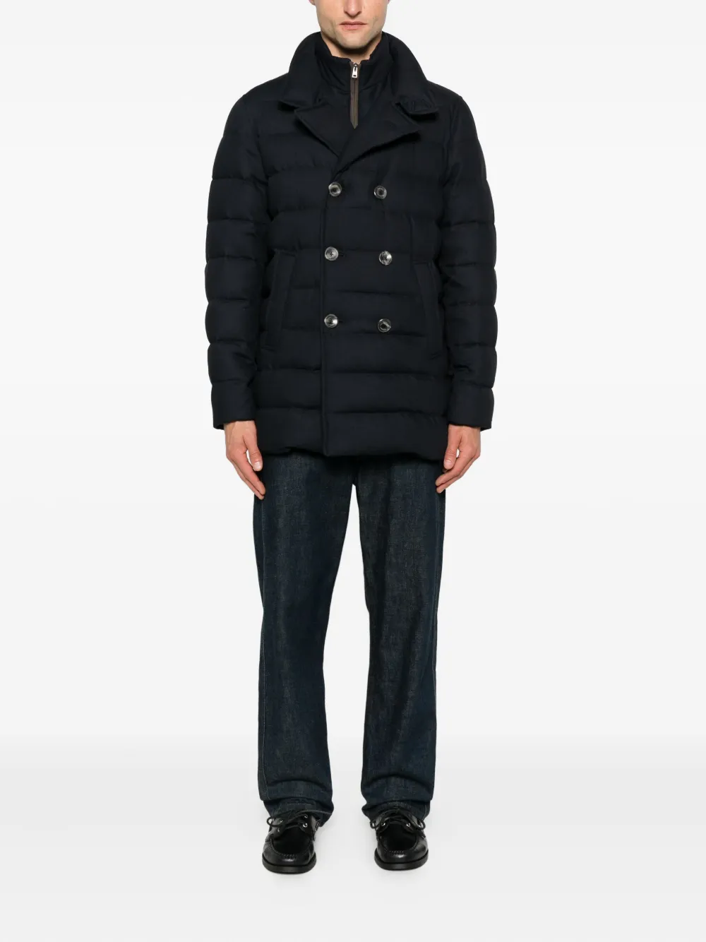 Herno quilted double-breasted jacket Blauw