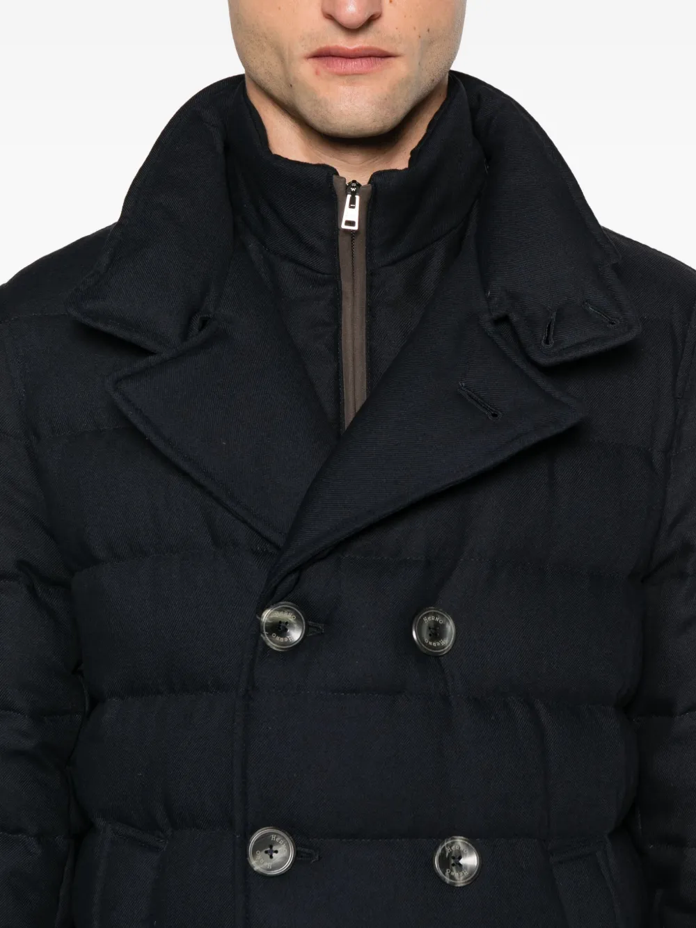 Herno quilted double-breasted jacket Blauw