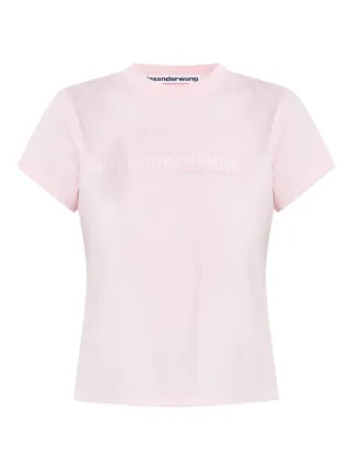 Alexanderwang アレキサンダーワン ピンクロゴ半袖Tシャツ Alexander Wang ロゴ Tシャツ | ピンク | FARFETCH JP