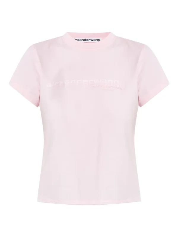 【アレキサンダーワン】トップス　ジアちゃん着用　ピンク　ロゴ Alexander Wang ロゴ Tシャツ | ピンク | FARFETCH JP