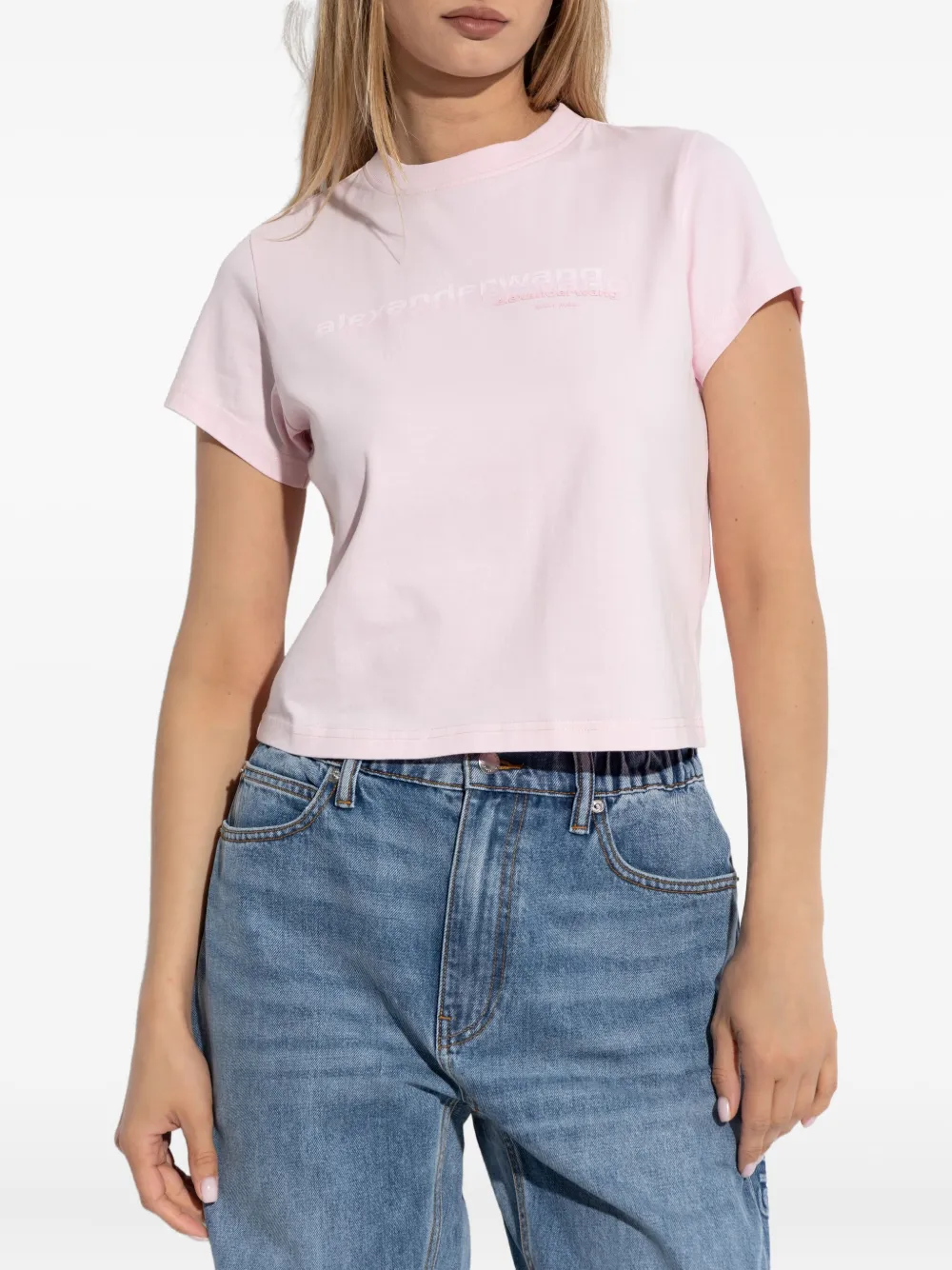 Alexander Wang logo-print cotton T-shirt Roze
