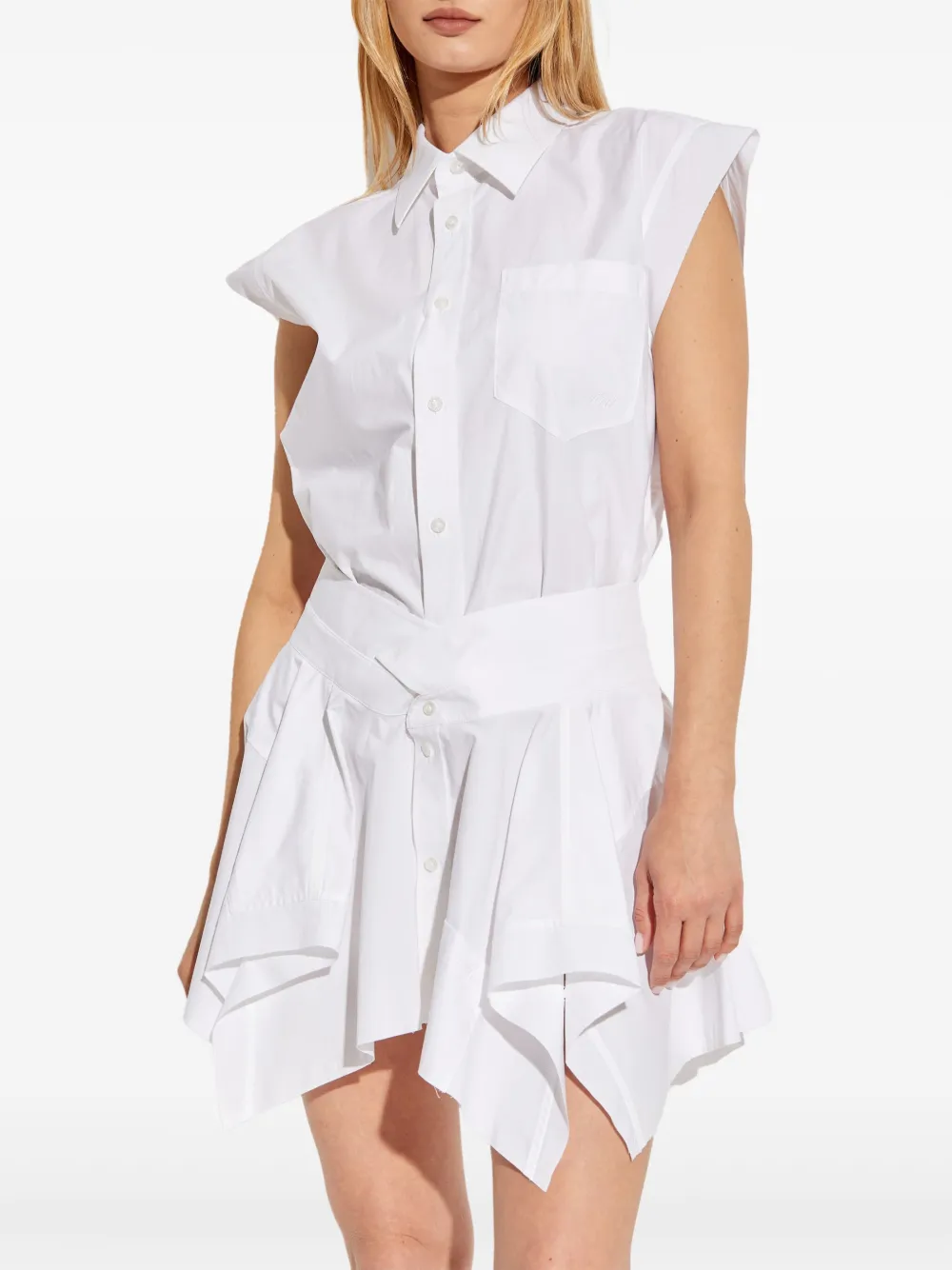Alexander Wang button-front layered shirt dress Wit