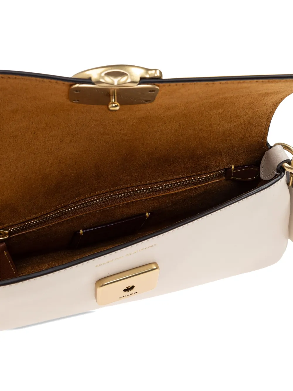 Coach Jet leren schoudertas met gespdetail Beige