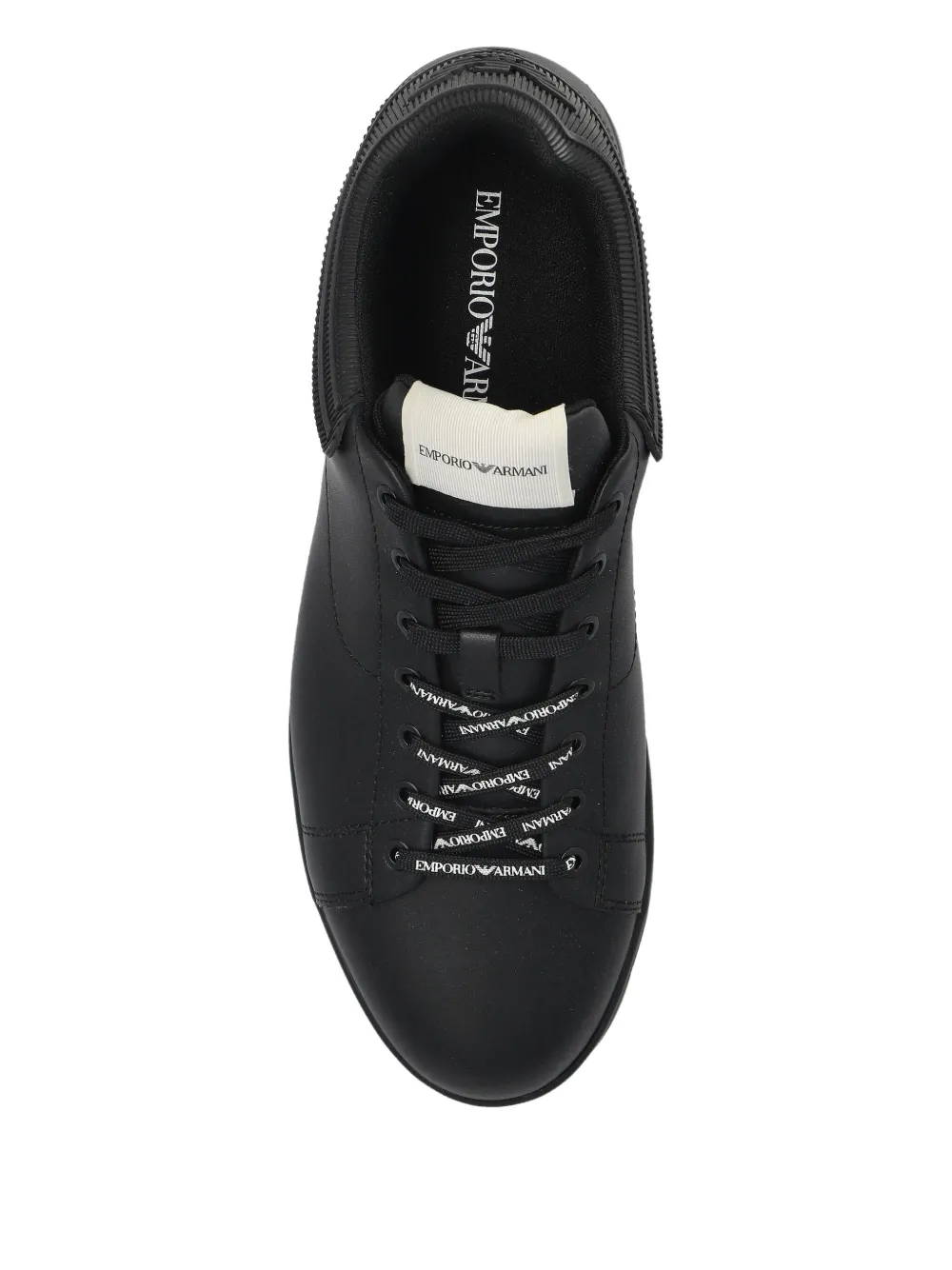 Emporio Armani Leren sneakers Zwart