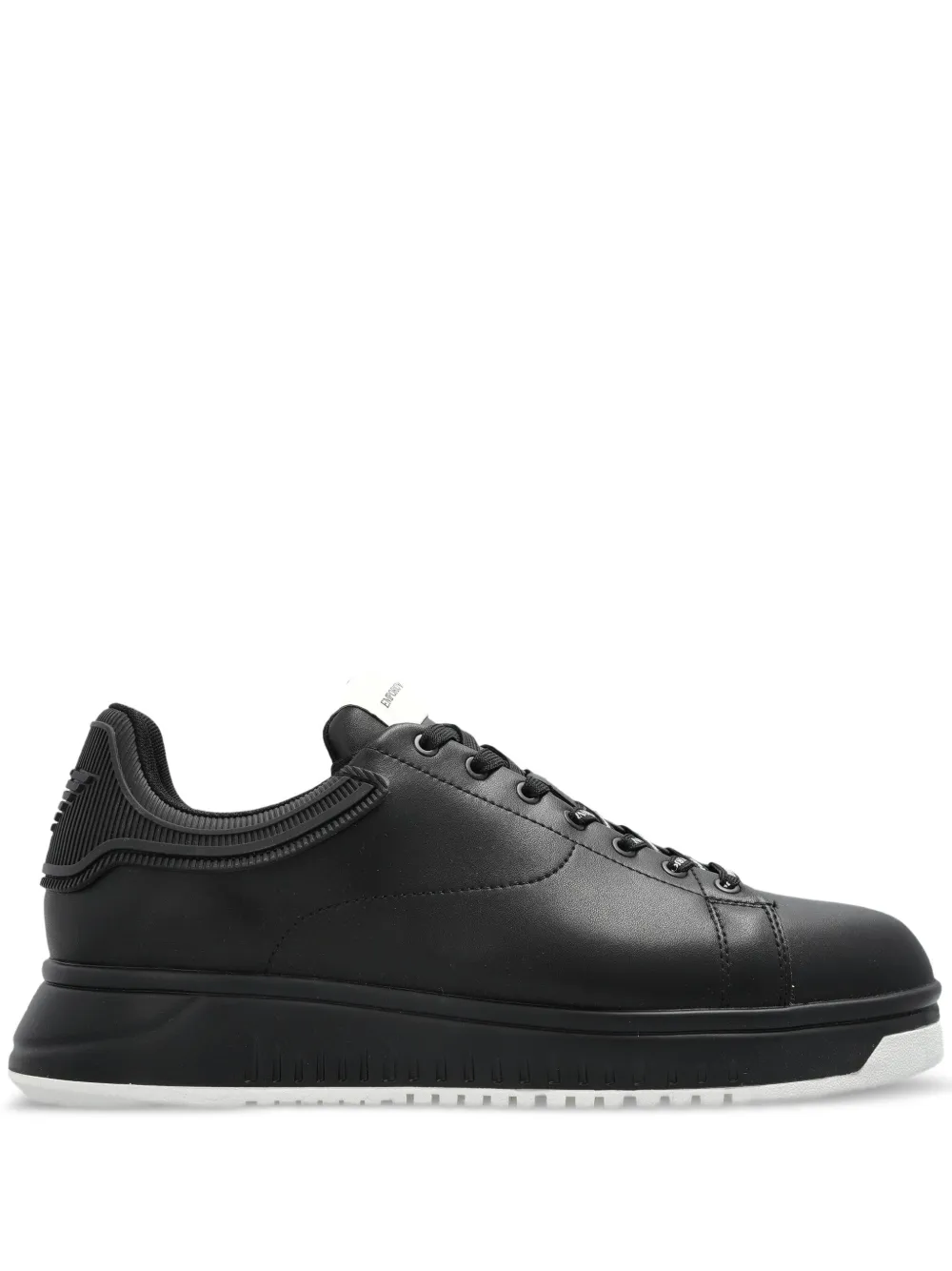 Emporio Armani Leren sneakers Zwart